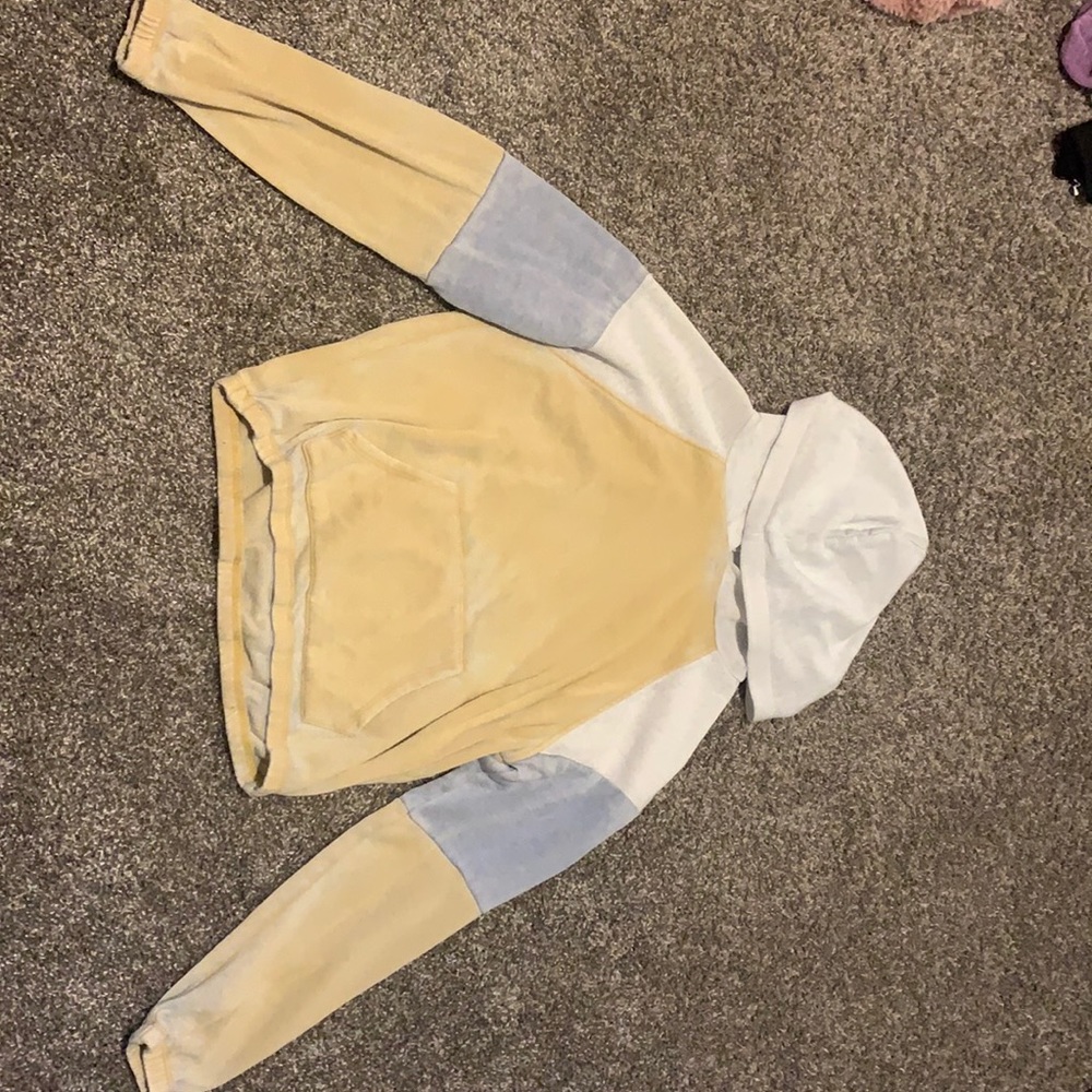 Yellow blue and white jacket